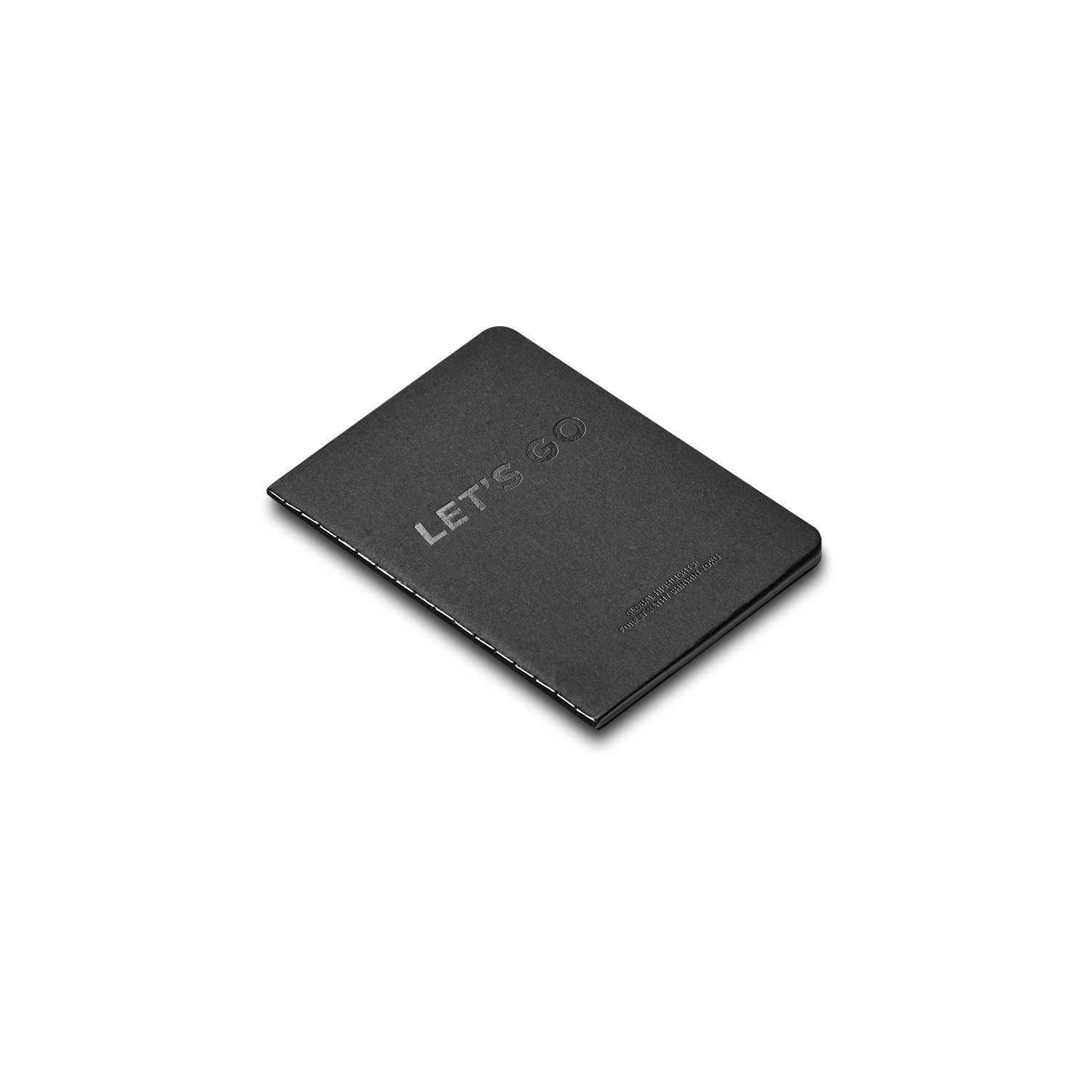 Wayfinder LET'S GO "FOREST BATH" B7 passport size notebook isometric view
