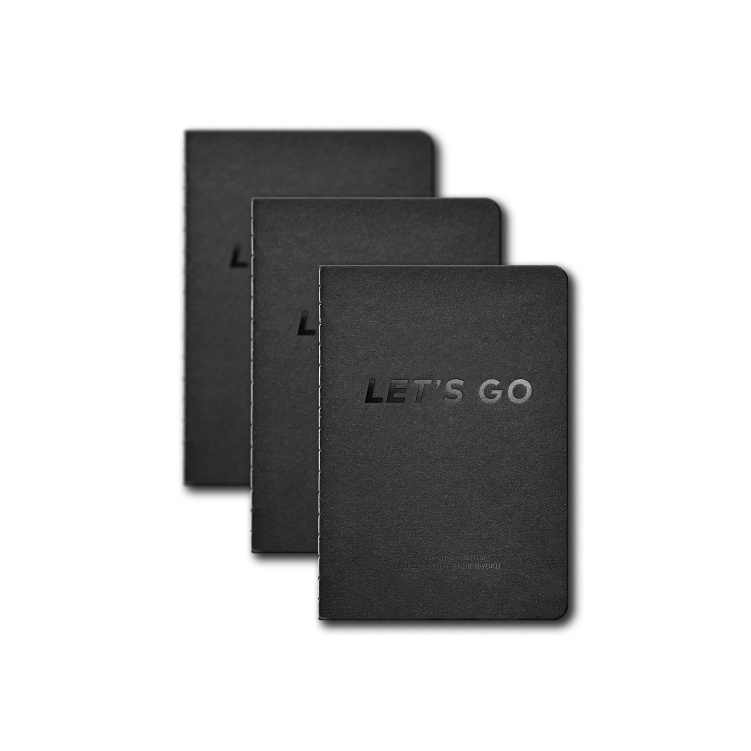 3-Pack bundle: Wayfinder LET'S GO "FOREST BATH" B7 passport size notebook top view